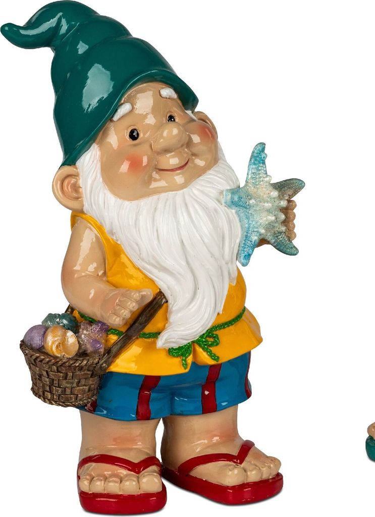 Dekofigur Gartenzwerg SUNSHINE mit Seestern H. 26cm Formano Garten S25
