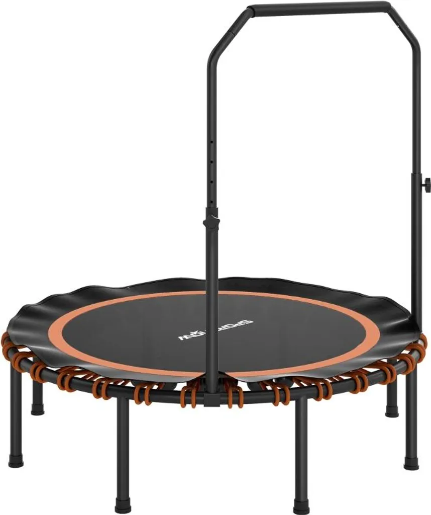 Trampoline fitness anti-choc avec main courante pour sport sécurisé