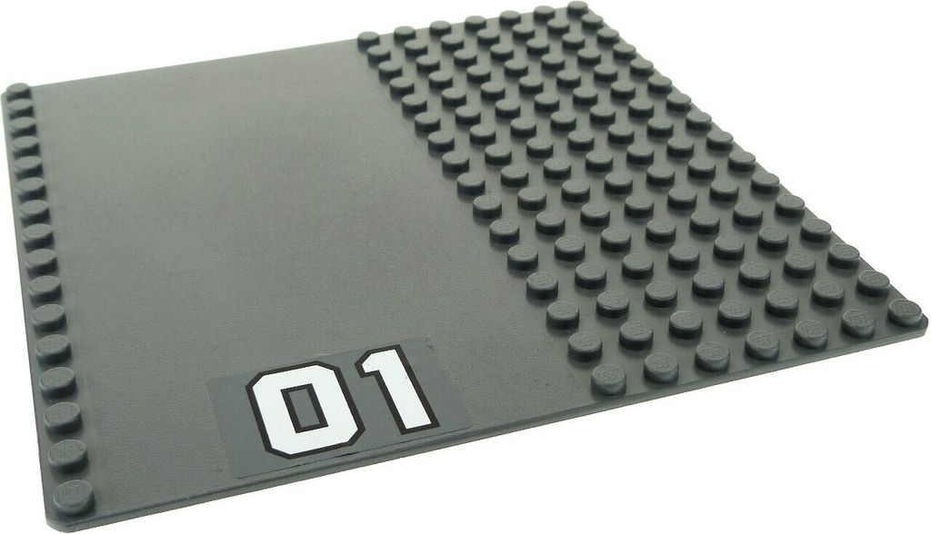 1x Lego Bau Platte 16x16 Straße neu-dunkel grau Sticker 01 Produktbild 