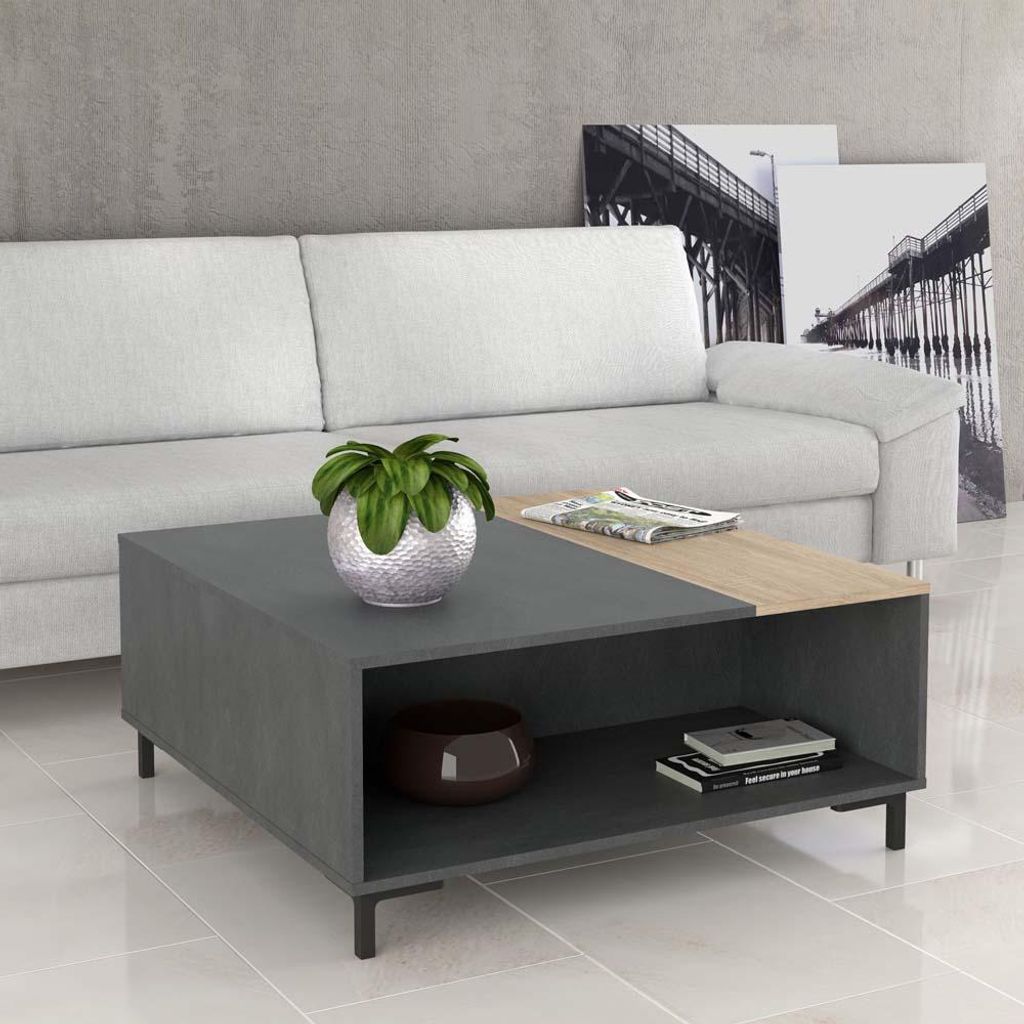 SYRAKUS Couchtisch Betonoptik Matera / Sonoma Eiche Produktbild 