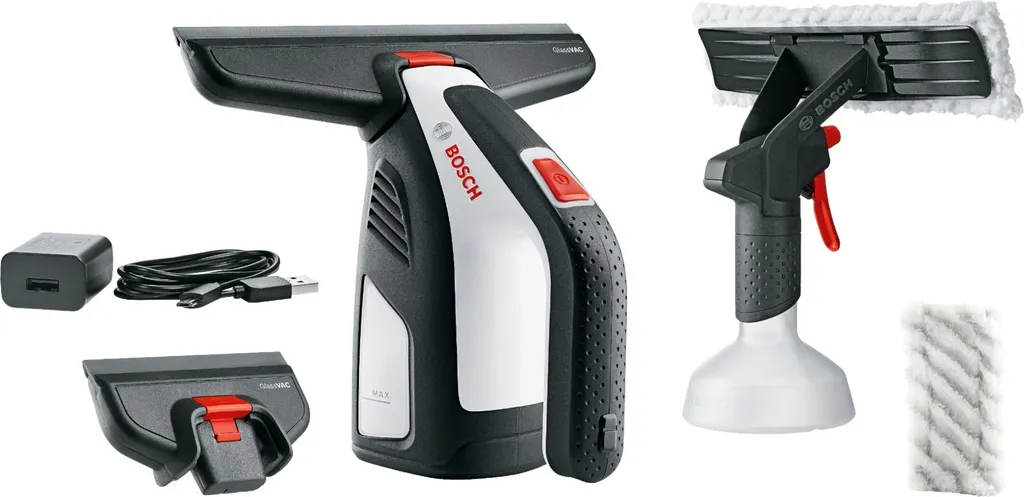 Aspirateur de vitres GlassVAC Bosch pour fenêtres et parois de douche