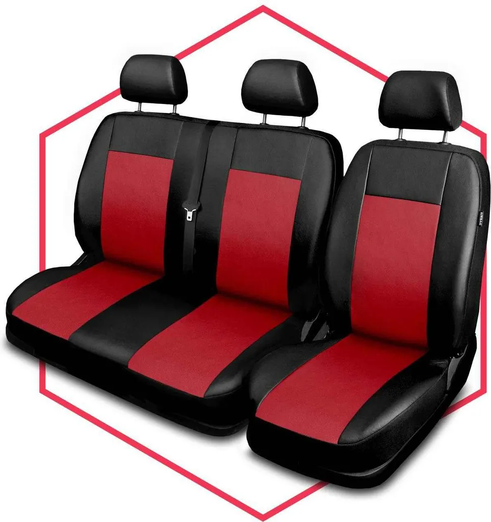 Coprisedili Auto per VW T3 Transporter BUS 1+2 - Qualità Universale Rosso - 8