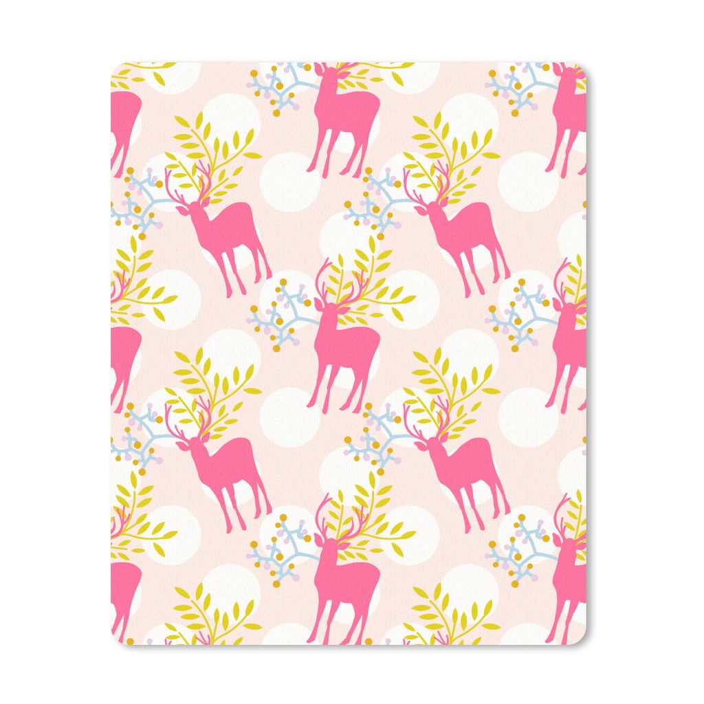 MuchoWow Mauspad Mousepad Hirsche - Rosa - Muster 30x40 cm - Mousepads - Maus Mat - Pad - Mausunterlage - Mausmatten