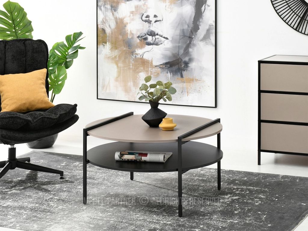 Table basse JOVITO - beige / noir Image du produit 