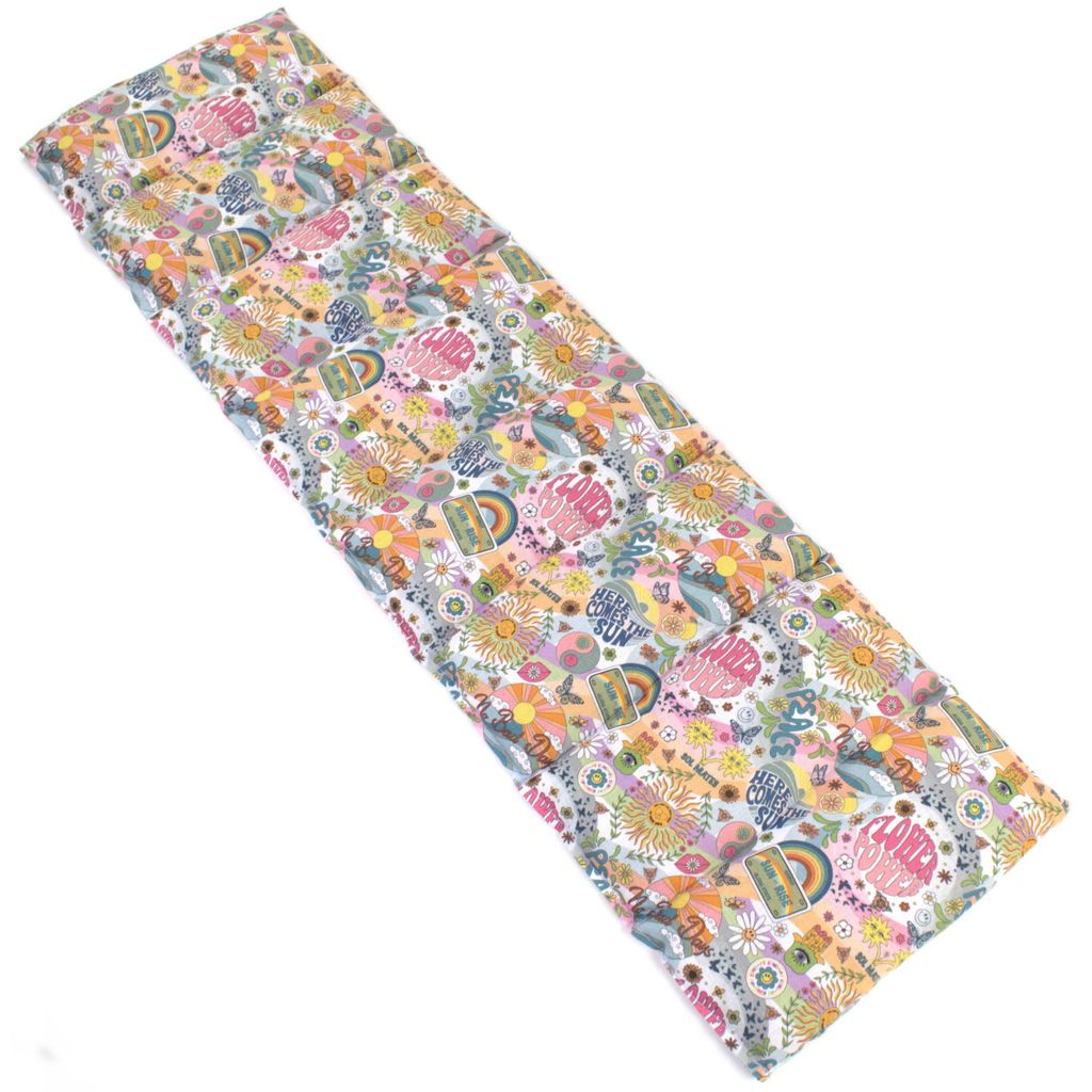 Rapssamenkissen XXL 8-Kammer 75x20cm - Bio-Stoff "Flower-Power" Wärmekissen Körnerkissen