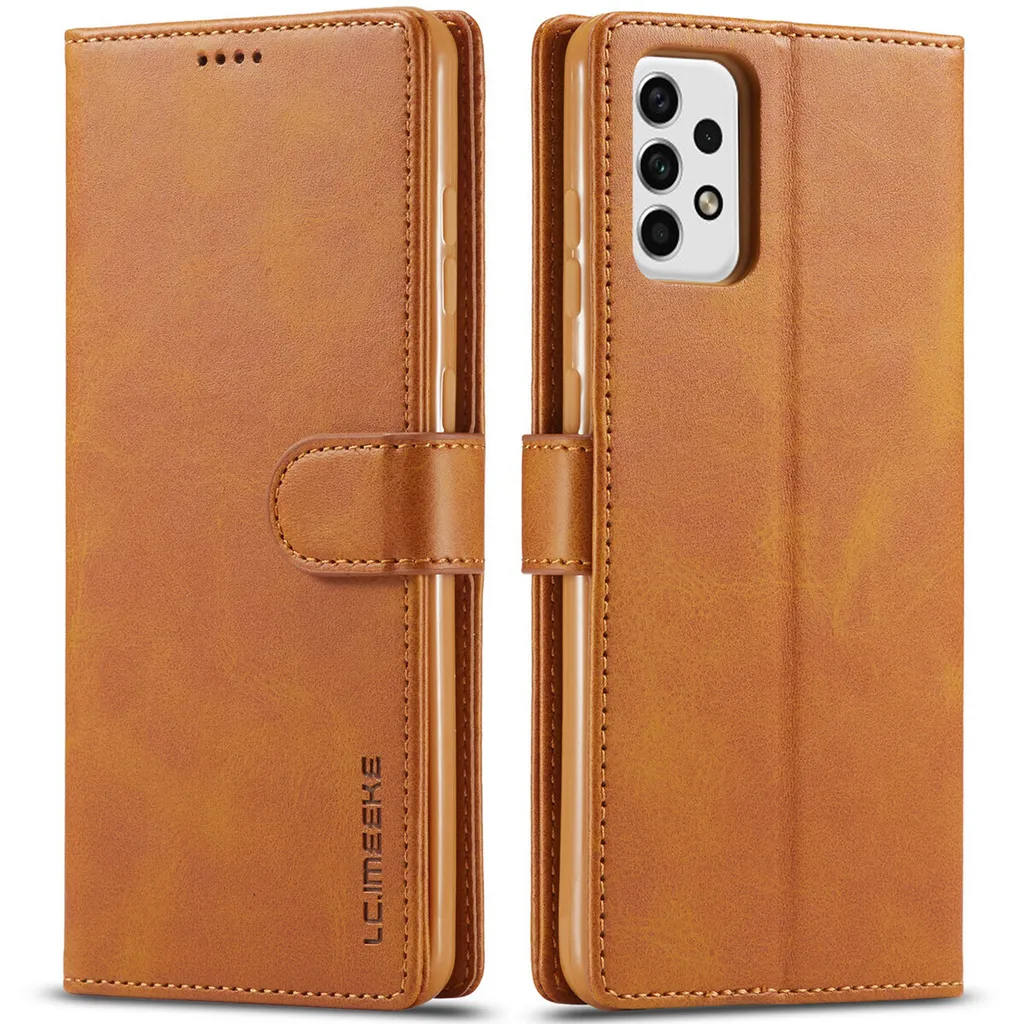 Custodia Professionale Samsung A23 Gialla - Flip Case Pelle e Stand