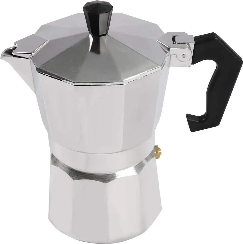Machine à espresso électrique 3 tasses en aluminium argenté réglable
