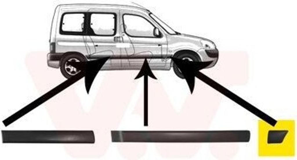 VAN WEZEL 4051422 - OE 8544J6 Zierleiste, Kotflügel, vorne rechts für Partner (5, G)
