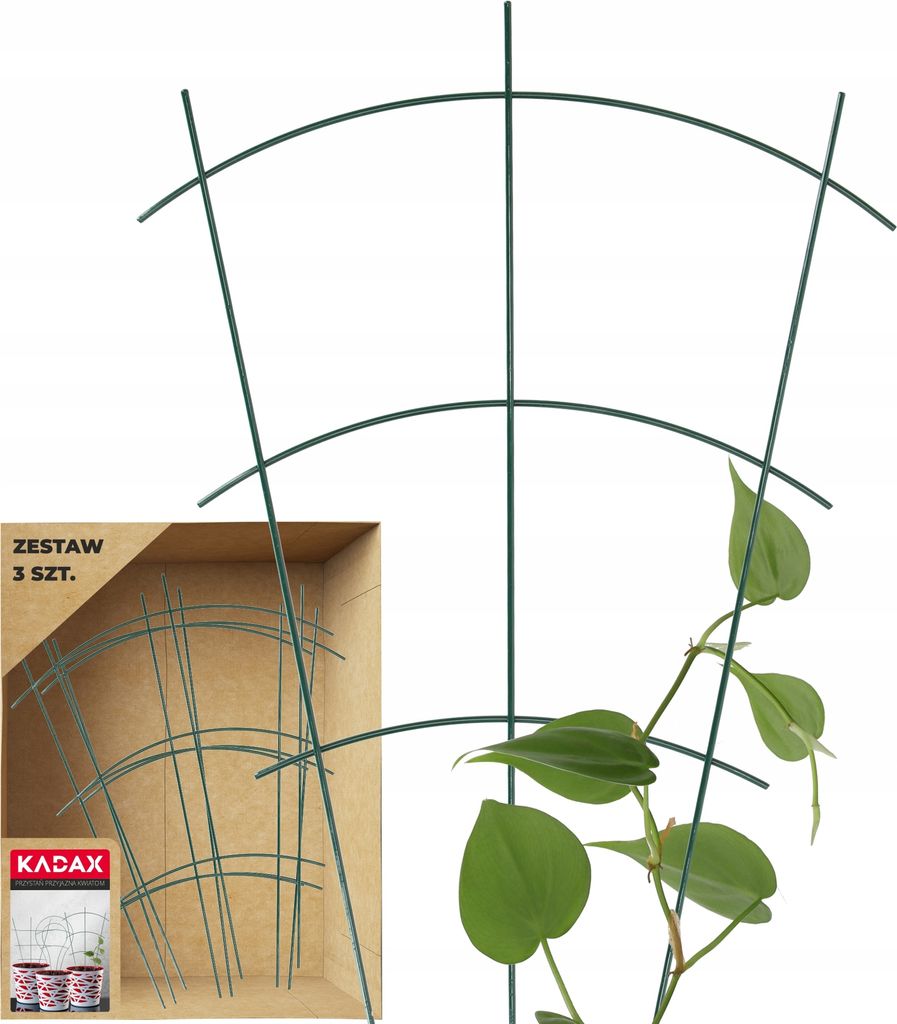 KADAX Rankhilfen "Chieti", Blumengitter aus Stahl, 42cm, Pflanzengitter, 3er Set