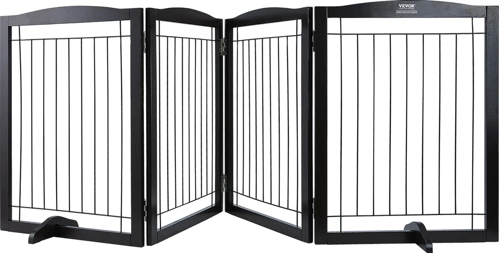 VEVOR Barrière de sécurité pour chien 610x813 mm pliable en bois marron