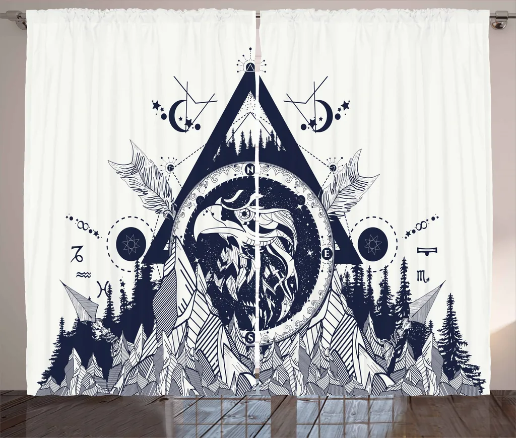 Tenda Rustica Tribale ABAKUHAUS 280x245 cm Adler Ethnic - Grigio Blu