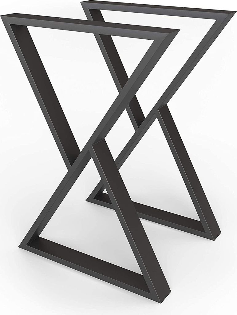 2er Set Tischgestelle aus Metall, OS ma52, schwarz, 55x72 cm, 91355