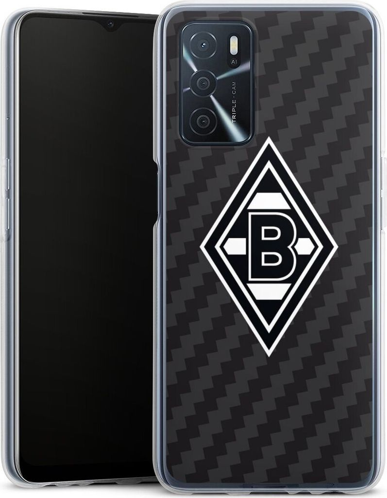 DeinDesign Handyhülle für Oppo A16s Silikon Hülle Case Smartphone Schutzhülle Borussia Mönchengladbach Carbon Gladbach