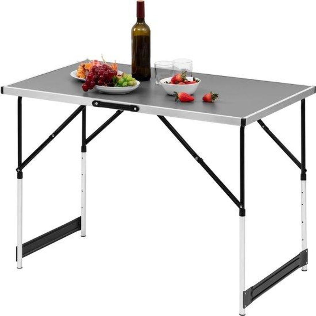 Klappbare Campingtafel aus Kunststoff grau