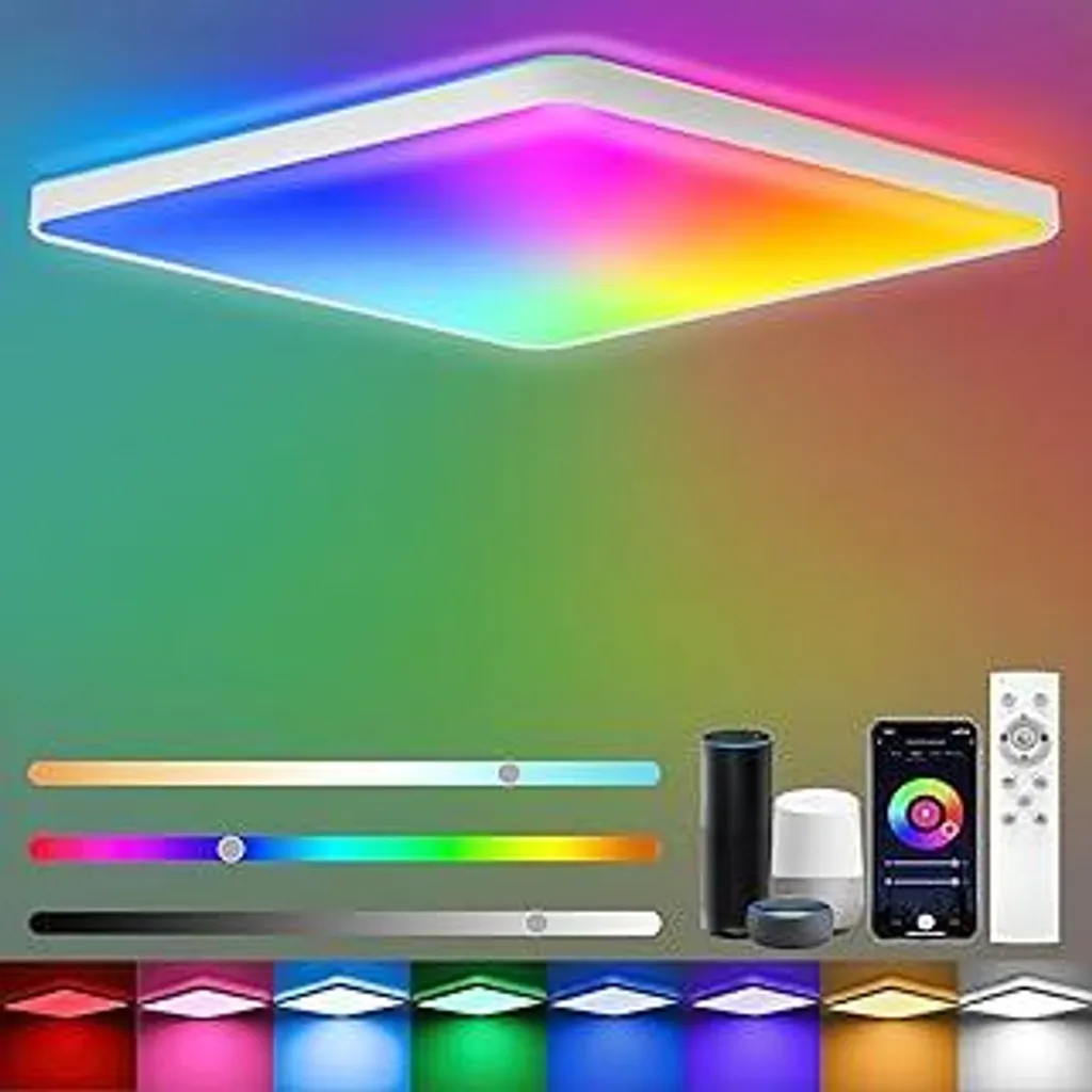 Plafoniera LED Smart RGB 24W: Luce Dimmerabile per Camera e Soggiorno
