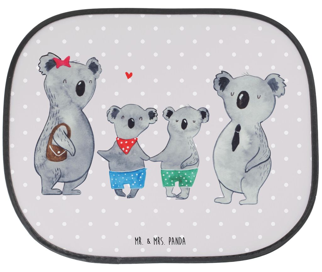 Mr. & Mrs. Panda Sonnenschutz für Auto Koala Familie zwei - Grau Pastell - Geschenk, Hitzeschutz, Sonnenblende, Zusammen, Muttertag, Fürs, pkw, K...