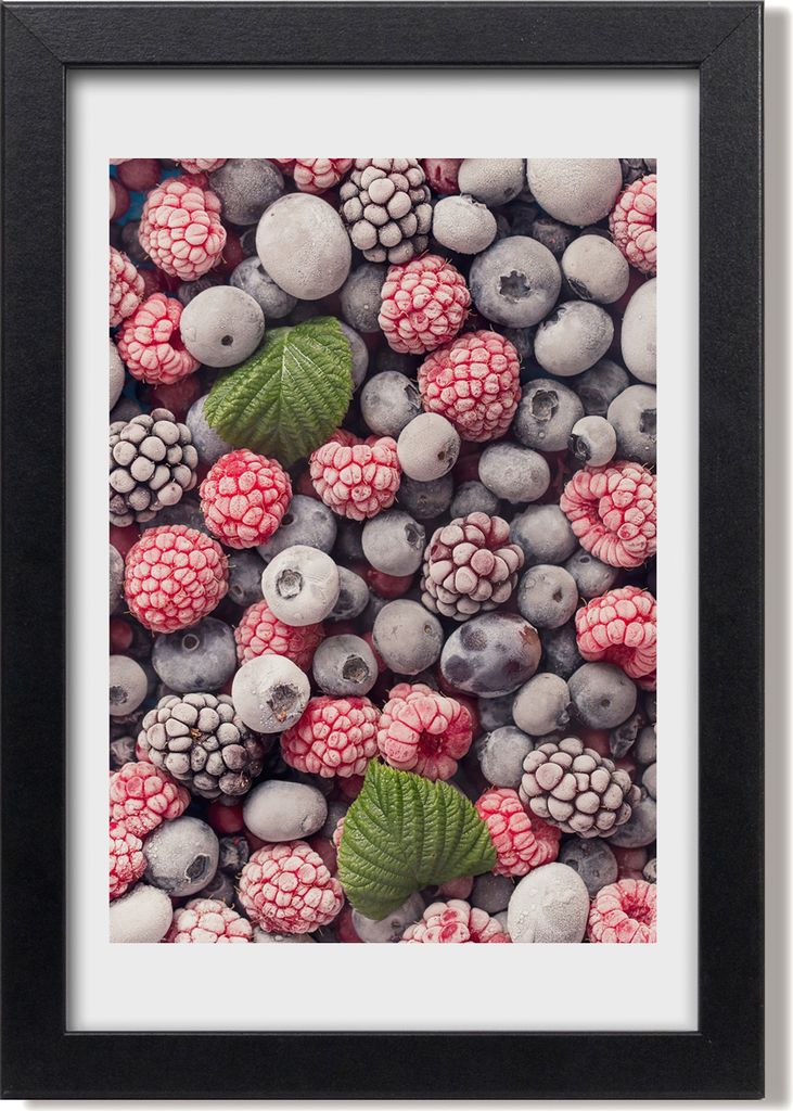 Bild 20x30 MDF-Rahmen, Wandkunst Gefrorene Früchte