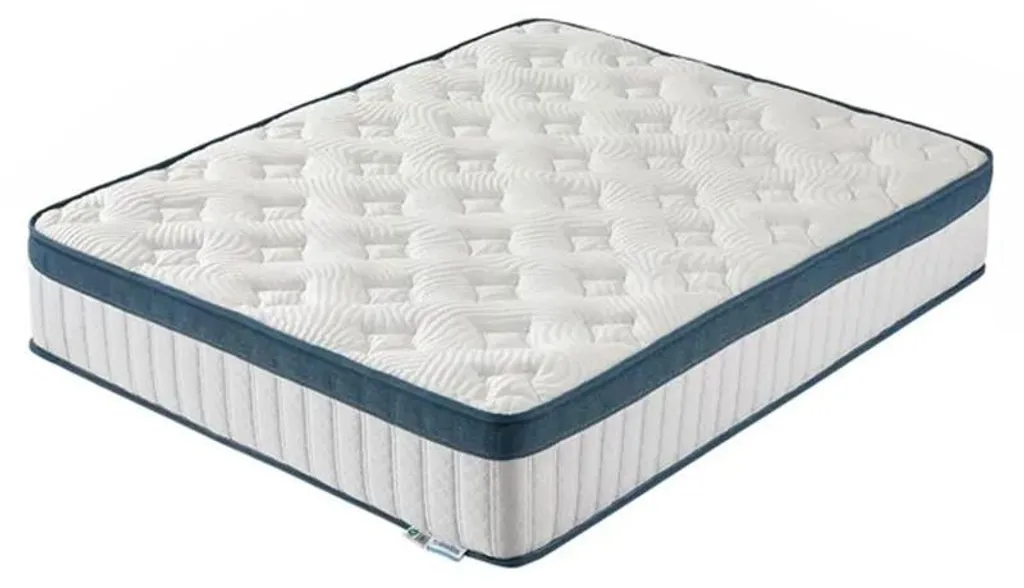 Matelas deux personnes 140x190 cm ergonomique à fermeté moyenne blanc