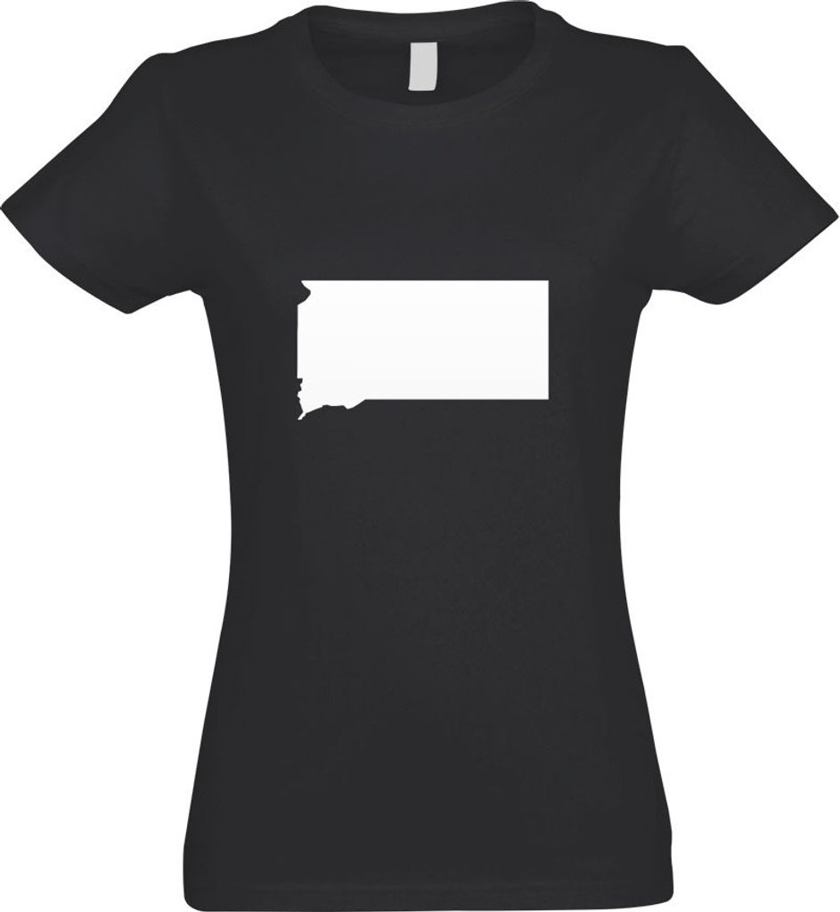 Kiwistar - T-Shirt tailliert - Damen - Graphit - USA - Bundesstaat - South Dakota - mit Motiv Bedruckt - Funshirt Design - Sport - Freizeit - Damen...