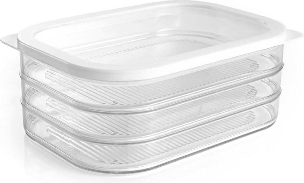 GOURMETmaxx Frischhaltedosen mit Deckel für den Kühlschrank - 4-tlg. - weiß/transparent