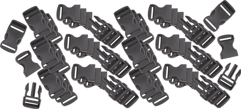 VBS XXL Steckschnallen Klickverschlüsse Schwarz 20 Stück 2 cm für Taschen Rucksäcke 25 mm