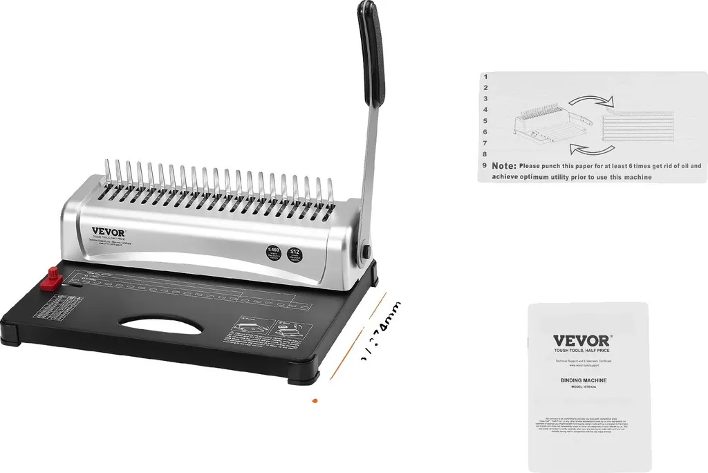 Machine à Relier avec Perforeuse 21 Trous pour Dossiers 450 Feuilles