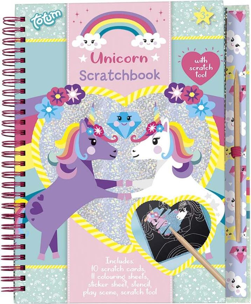 Totum Unicorn Scratchbook, Rubbelkarte für Kinder, 3 Jahr(e), Mehrfarbig