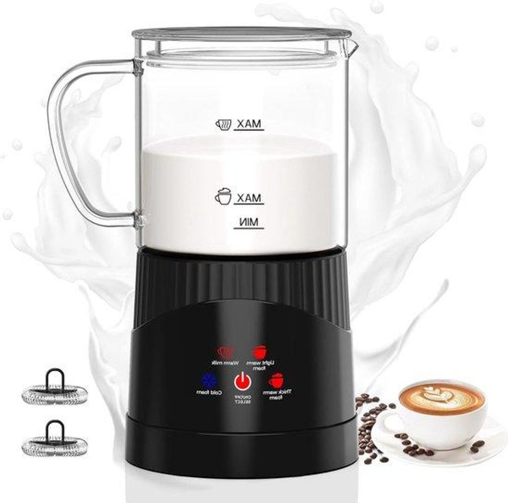 Elektrischer Milchaufschäumer 400ml 500W Schwarz