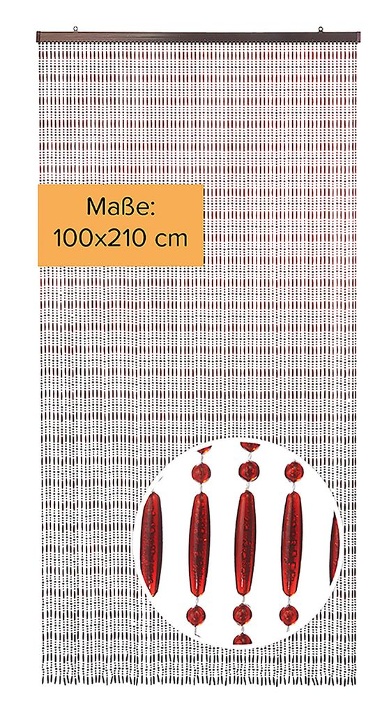Kobolo Türvorhang AMBER Perlenvorhang 80 Stränge 100x210 cm - Vorhang Türdekoration Sichtschutz Fliegengitter Behang Haus Tür Door curtain Home...