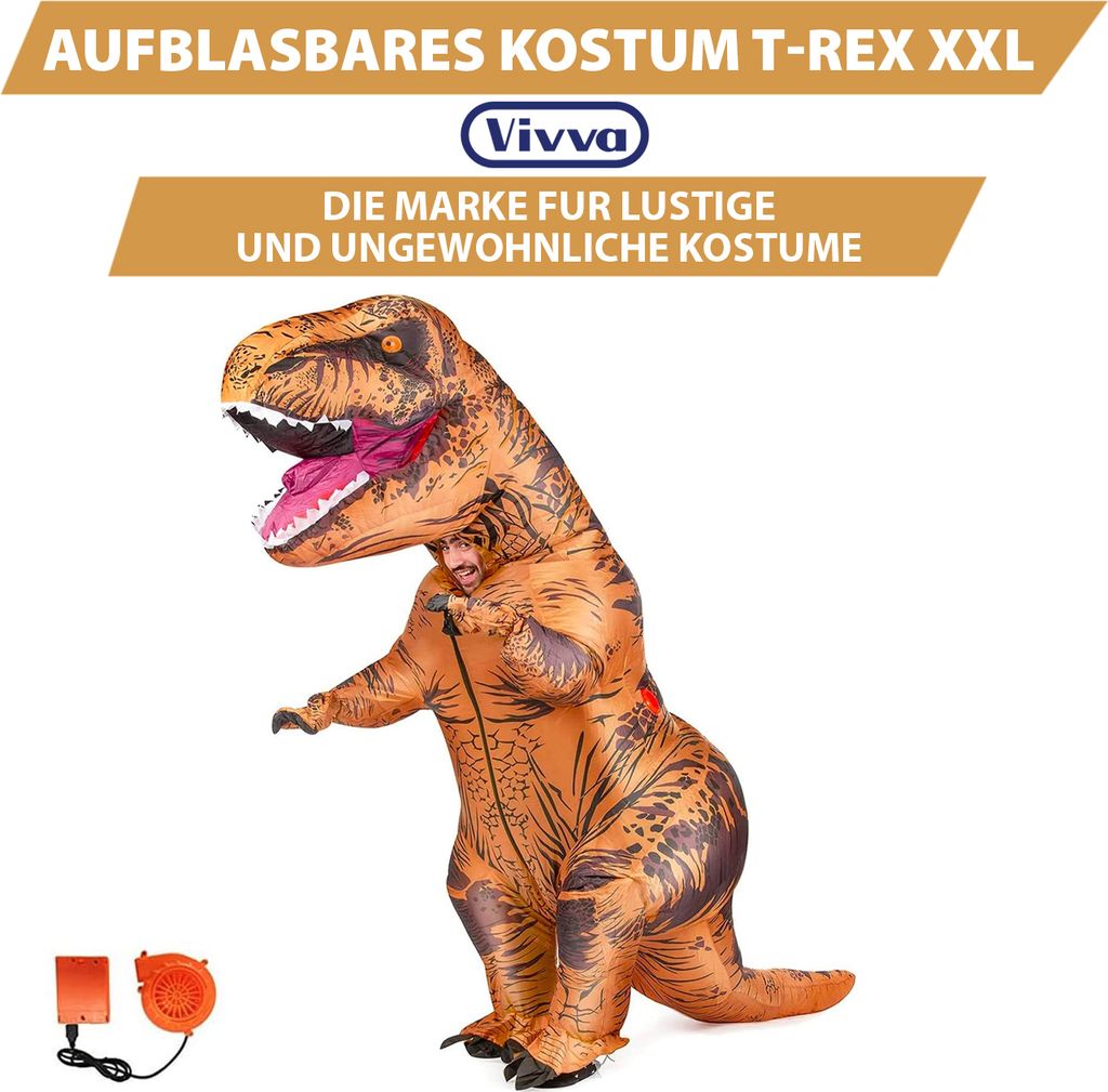 Aufblasbares T-Rex Kostüm Für Erwachsene – Witzig Für Partys, Halloween & Feste