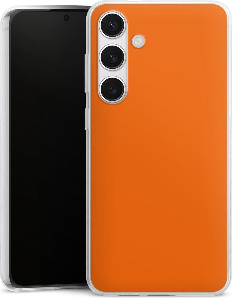 DeinDesign Handyhülle für Samsung Galaxy S24+ Silikon Hülle Case Smartphone Schutzhülle Farbe einfarbig orange