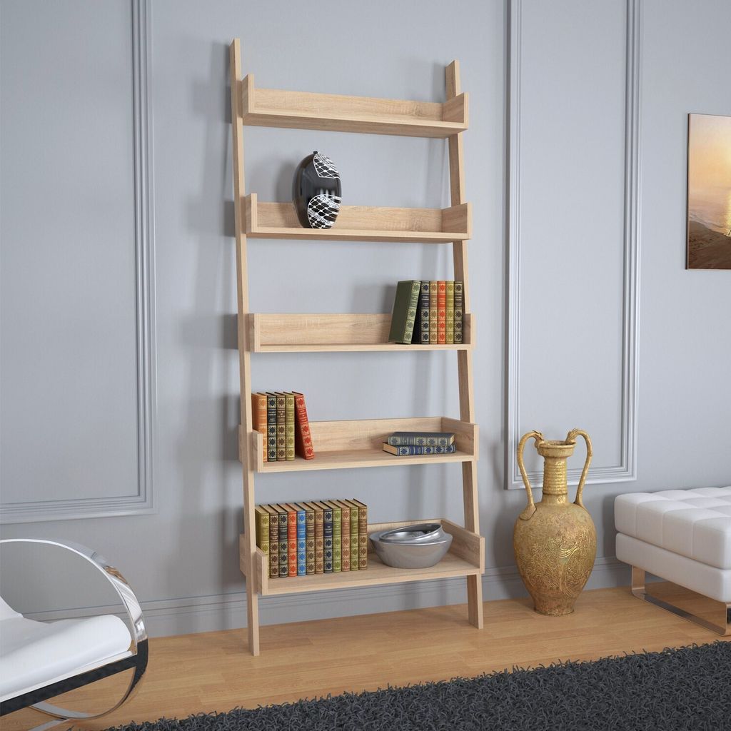 Skye Decor, Only - Light Oak, Bücherregale, Helle Eiche, 80 x 195 x 32 cm