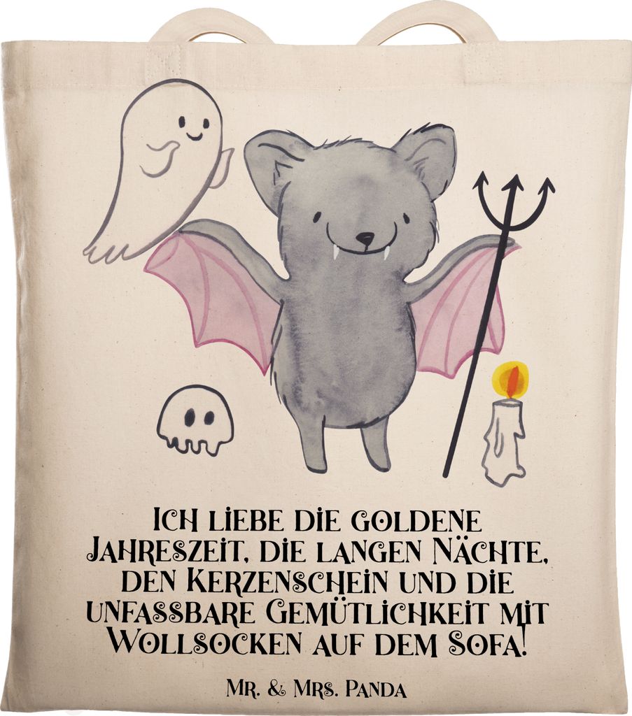 Mr. & Mrs. Panda Einkaufstasche Herbstgemütlichkeit Halloween - Transparent - Geschenk, Geister, Geschenke, Laptoptasche, Jutebeutel, Beutel, Grus...