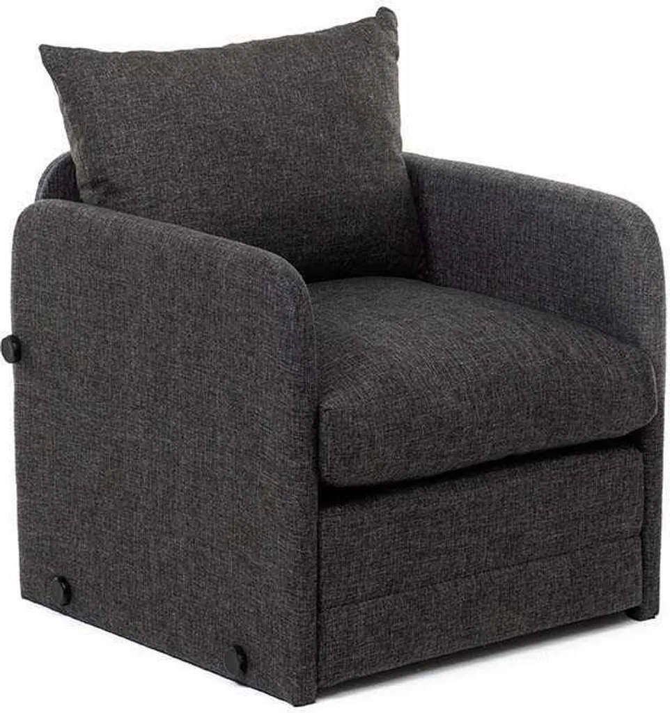 Canapé-lit compact Saga Single : solution gain de place en métal gris - 4