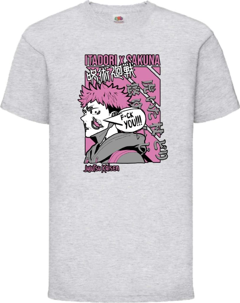 Kinder T-Shirt Japan Animation Manga Anime Comics Jujutsu Anime Manga Kaisen Itadori Sakuna Var-012 Itadori Sakuna, 5-6 Jahr - 116 / Grau