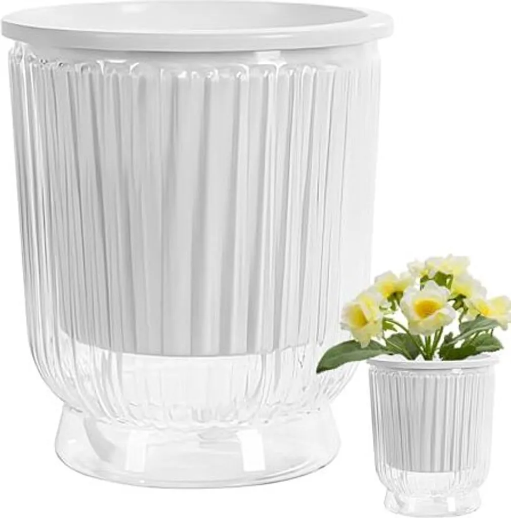 DIOEAZH Vaso Plastica Trasparente con Foro di Scarico - Alta Qualità