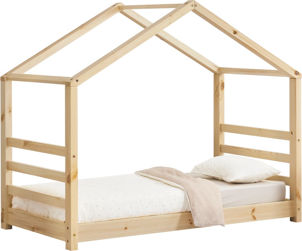 Detská posteľ s lamelovým roštom Domová posteľ Drevo 80x160 Obrázok produktu 