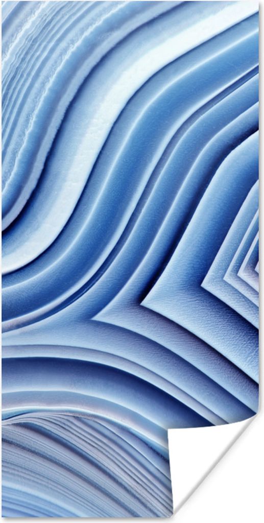 MuchoWow Poster Natursteine - Muster - Blau 75x150 cm - Dekoration für die Wände