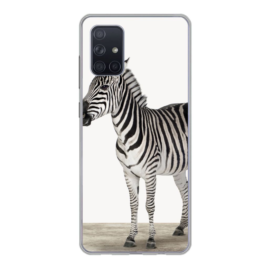 MuchoWow Handyhülle Schutzhülle Hülle für Samsung Galaxy A51 Zebra - Mädchen - Tiere - Kinder - Jungen Silikon Softcase Handy Hülle - Schut...