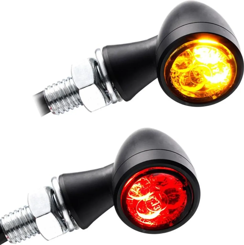 Indicatore LED moto con luce freno e posteriore E-mark TX1 nero