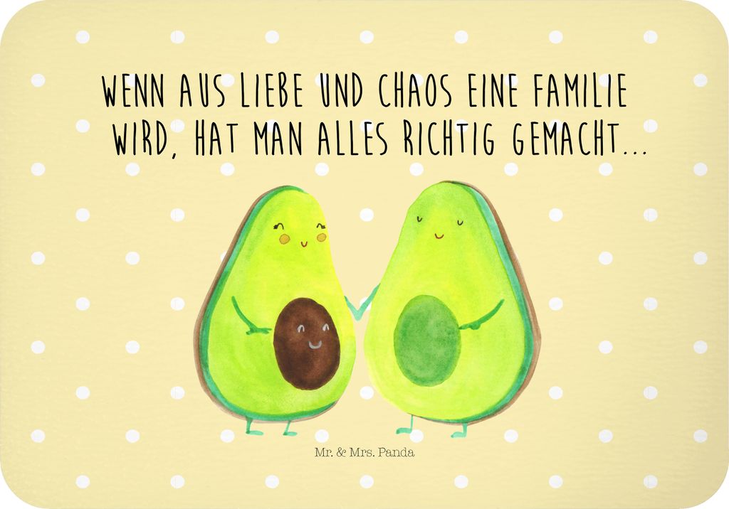 Mr. & Mrs. Panda magnet Avocado Pärchen - Gelb Pastell - Geschenk, Geburt, Schwangerschaft, Familie, Avocados, Notizhalter, zettelhalter, büromag...