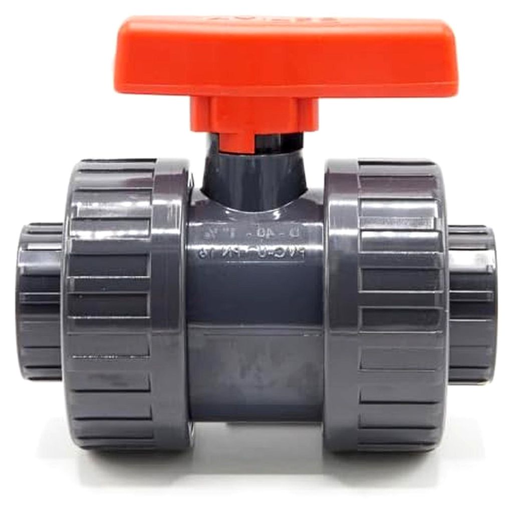 PVC-Kugelhahn 40 mm 1 1/4 Zoll für Klebemuffen und Fittinge 2-Wege Absperrhahn PVC-Rohrverbinder für Pool- und Teichbau