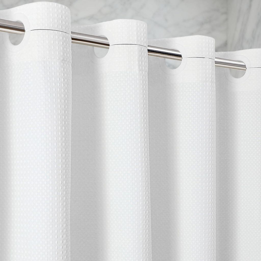 Wasserdichter Duschvorhang in Waffelstruktur, 180 x 190 cm, 260 g/m², hochwertiges, schweres Material, schimmelresistent, mit 10 stabilen Ringen, ...
