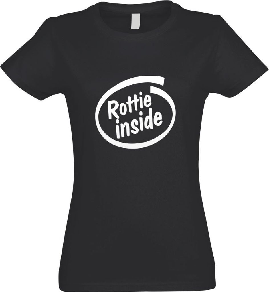 Kiwistar - T-Shirt tailliert - Damen - Graphit - Rottie Inside - mit Motiv Bedruckt - Funshirt Design - Sport - Freizeit - Damen - XXL