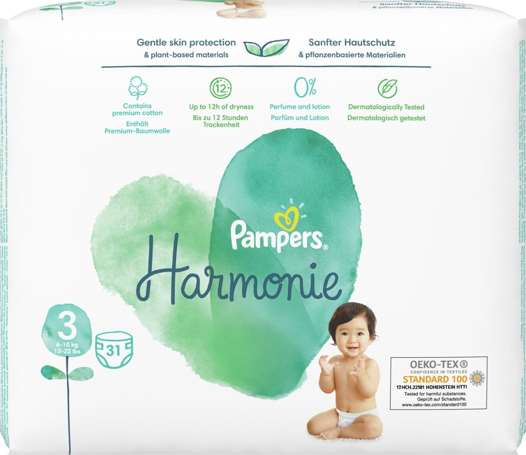 Pieluchy PAMPERS Harmonie rozmiar 3 (6-10kg) 31szt Zdjęcie produktu 