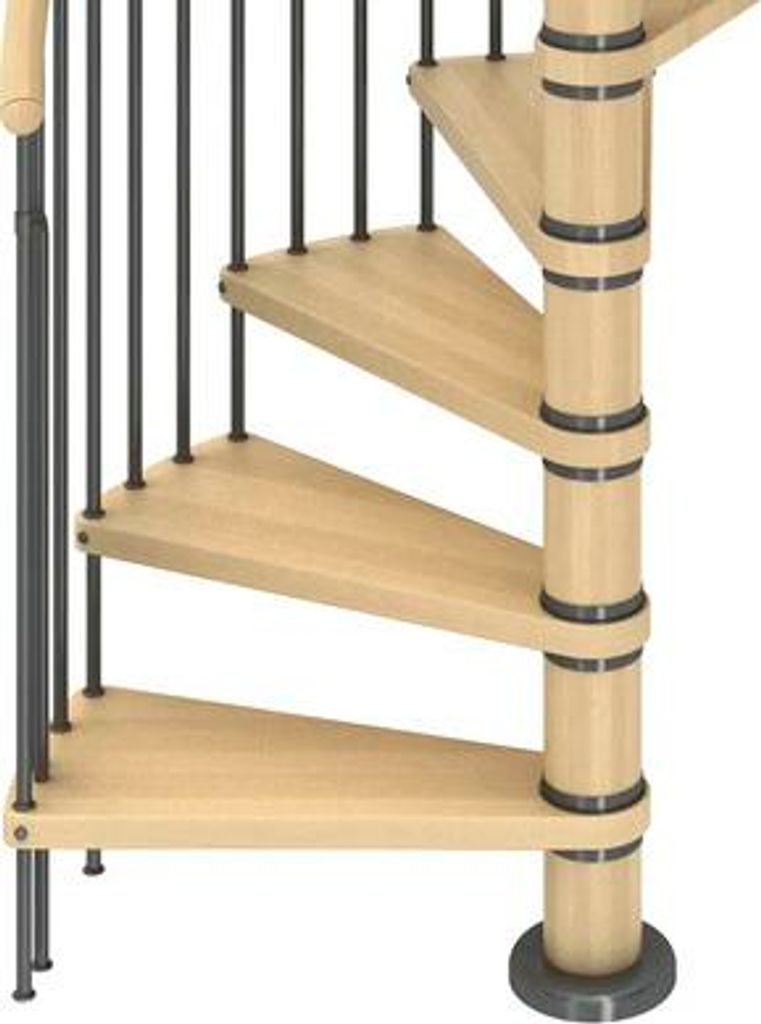 Pertura Spindeltreppe Galene Buche Leimholz Ø 120 cm Buche 14 Stück Stufen 15 Steigungen