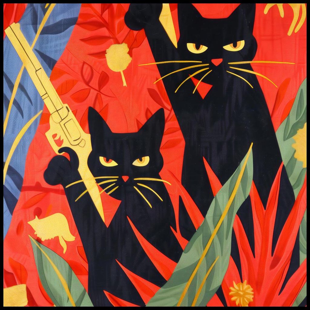 Plakat 90x90cm Dschungel in Nachtfarben