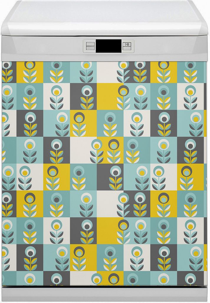 Magnet Folie für Geschirrspüler Küche Magnetmatte 60x80 cm Dekor Geschirrspüle - Skandinavisches Muster