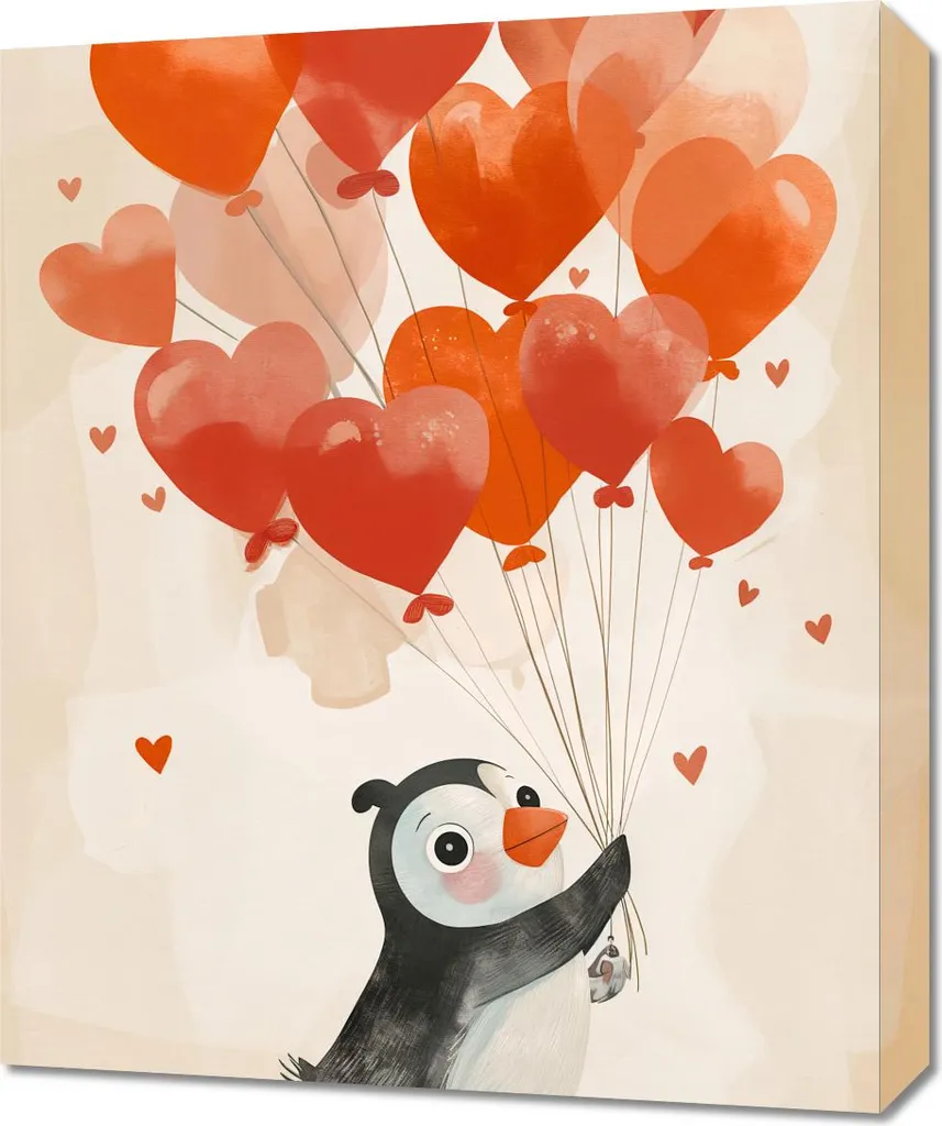 Décoration Chambre Bébé Pingouin avec Ballons Image 50x60 cm Zen