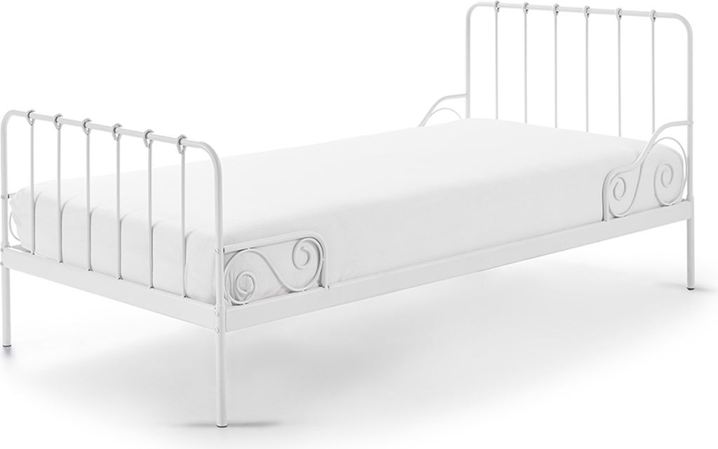 Metallbett >ALICE< in weiß aus Metall - 205x89,5x94,5cm (BxHxT)